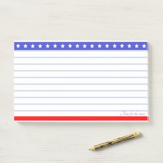 青い赤と白の線の付いた星見出し ポストイット (デスク)