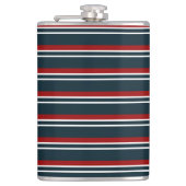 青い赤のユニフォームストライプ フラスク (正面)