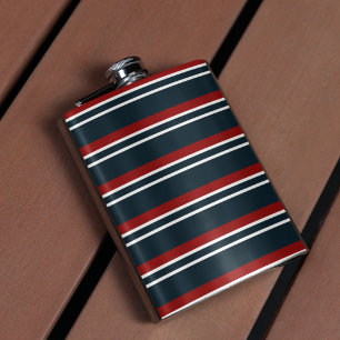 青い赤のユニフォームストライプ フラスク