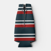 青い赤のユニフォームストライプ ボトルクーラー (裏面)