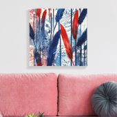 青い赤の森の水のカラーウォールアート キャンバスプリント (インサイチュ (リビング))