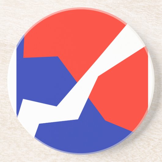 青い赤の白いフラグの色 コースター (正面)
