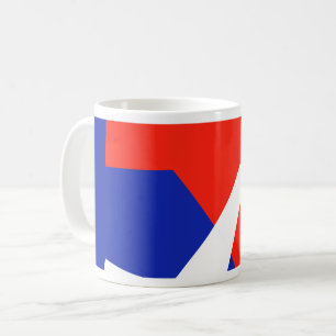 青い赤の白いフラグの色 コーヒーマグカップ