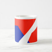 青い赤の白いフラグの色 コーヒーマグカップ (中央)