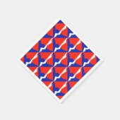 青い赤の白いフラグの色 スタンダードカクテルナプキン (角)
