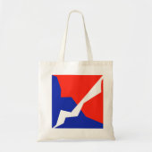 青い赤の白いフラグの色 トートバッグ (正面)