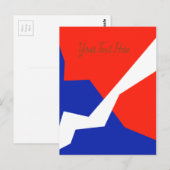 青い赤の白いフラグの色 ポストカード (正面/裏面)