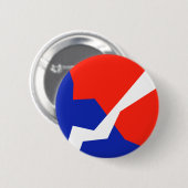青い赤の白いフラグの色 缶バッジ (正面&裏面)