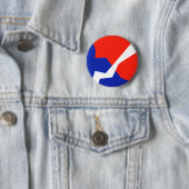 青い赤の白いフラグの色 缶バッジ (インサイチュ)