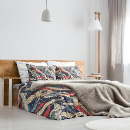 青い赤の白い航海のロープパターン 枕カバー