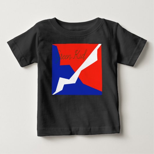 青い赤の白のアイテム ベビーTシャツ (正面)