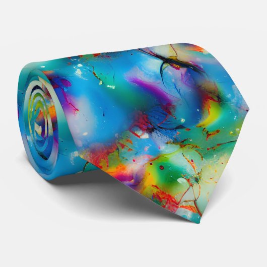 青い赤の黄色の緑の水の色の抽象化 ネクタイ (ロール)