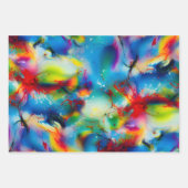 青い赤の黄色の緑の水の色の抽象化 ラッピングペーパーシート (正面2)