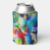 青い赤の黄色の緑の水の色の抽象化 缶クーラー (缶裏面)