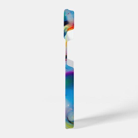 青い赤の黄色の緑の水の色の抽象化 iPhoneケース (左側面)