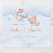 青い赤ん坊のシャワーを待つことができる スパークリングワインラベル (シングルラベル)