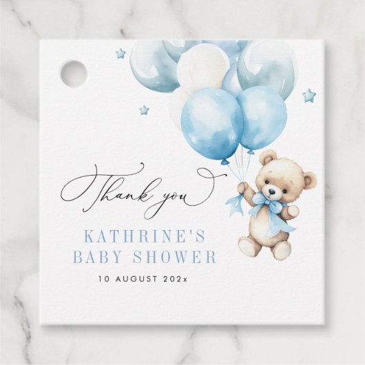 青い赤ん坊のシャワーを待つことができる フェイバータグ (正面)