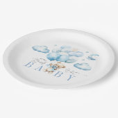 青い赤ん坊のシャワーを待つことができる ペーパープレート (アングル)