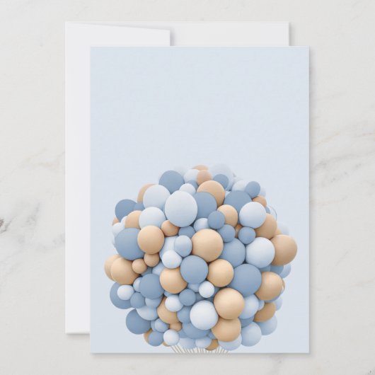 青い赤ん坊のシャワーを待つことができる 招待状 (裏面)