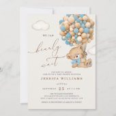 青い赤ん坊のシャワーを待つことができる 招待状 (正面)