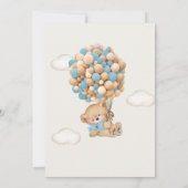 青い赤ん坊のシャワーを待つことができる 招待状 (裏面)