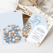 青い赤ん坊のシャワーを待つことができる 招待状