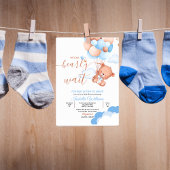 青い赤ん坊のシャワーを待つことができる 招待状
