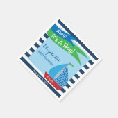 青い赤ん坊のシャワー航海のだよ スタンダードカクテルナプキン (角)