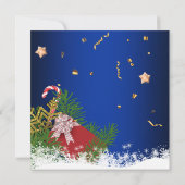 青い赤王室のい緑のボーブルがクリスマスを飾る 招待状 (裏面)
