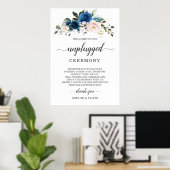 青い赤面フローラ結婚が取り外された式辞 ポスター (ホームオフィス)