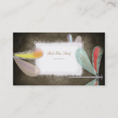 青い赤黄色の蝶々の夜繊細な絹布須 名刺 (裏面)