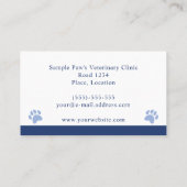 青い足とカスタム写真の獣医の獣医の病院 名刺 (裏面)