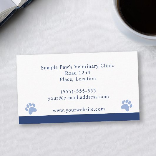 青い足とカスタム写真の獣医の獣医の病院 名刺