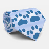 青い足のプリントのタイ ネクタイ (ロール)