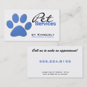 青い足のプリントペットグルーミングの名刺 名刺 (正面/裏面)