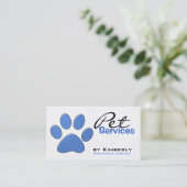 青い足のプリントペットグルーミングの名刺 名刺 (スタンド正面)