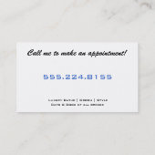 青い足のプリントペットグルーミングの名刺 名刺 (裏面)