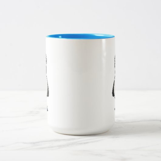 青い足の最下位のガラパゴスの鳥の恋人 ツートーンマグカップ (中央)