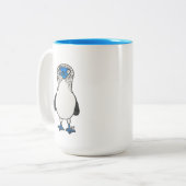 青い足の最下位のガラパゴスの鳥の恋人 ツートーンマグカップ (正面左)