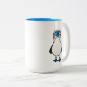青い足の最下位のガラパゴスの鳥の恋人 ツートーンマグカップ (正面右)