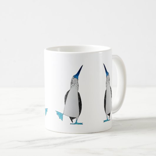 青い足の最下位のマグのダンス コーヒーマグカップ (正面右)