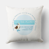 青い足の鳥ボビー枕 クッション (裏面)