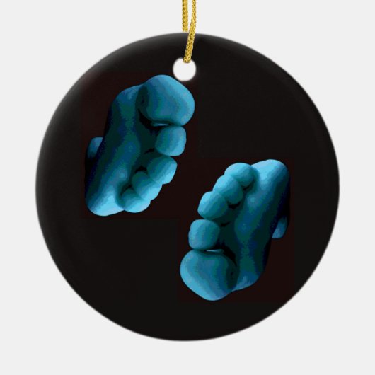 青い足 セラミックオーナメント (正面)