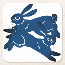 青い跳躍うさぎはっきりしたの動物柄