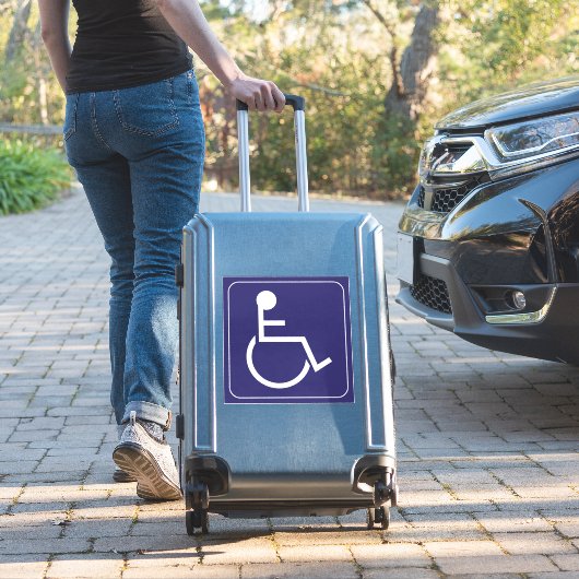 青い車いすシール記号 シール (スーツケースインサイチュ)