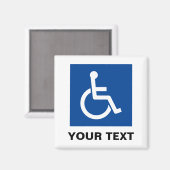 青い車いす身体障害のロゴ記号 マグネット (正面/裏面)