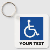 青い車いす障害シンボルカスタムキーチェーン キーホルダー (正面)