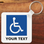 青い車いす障害シンボルカスタムキーチェーン キーホルダー (裏面)