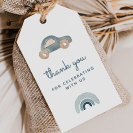 青い車の感謝タグ ギフトタグ