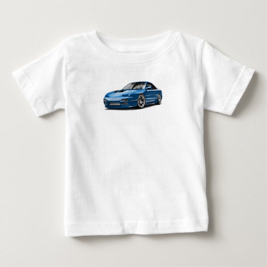 青い車の240sxのイラスト ベビーTシャツ (正面)